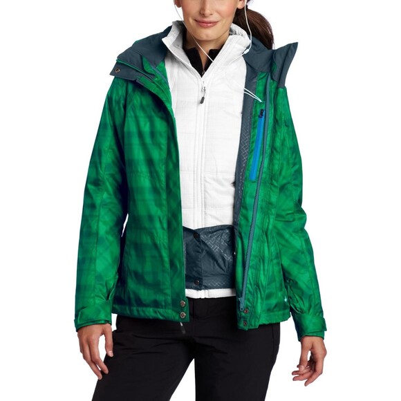 Columbia Ski Jacket Womens S Green Interchange Omni Tech Whirlibird Outer Shell - Picture 3 of 16